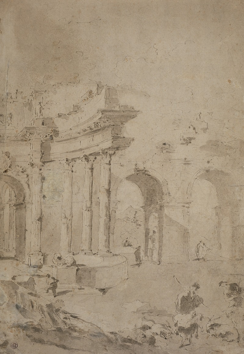 Francesco Guardi - Capriccio mit römischen Ruinen