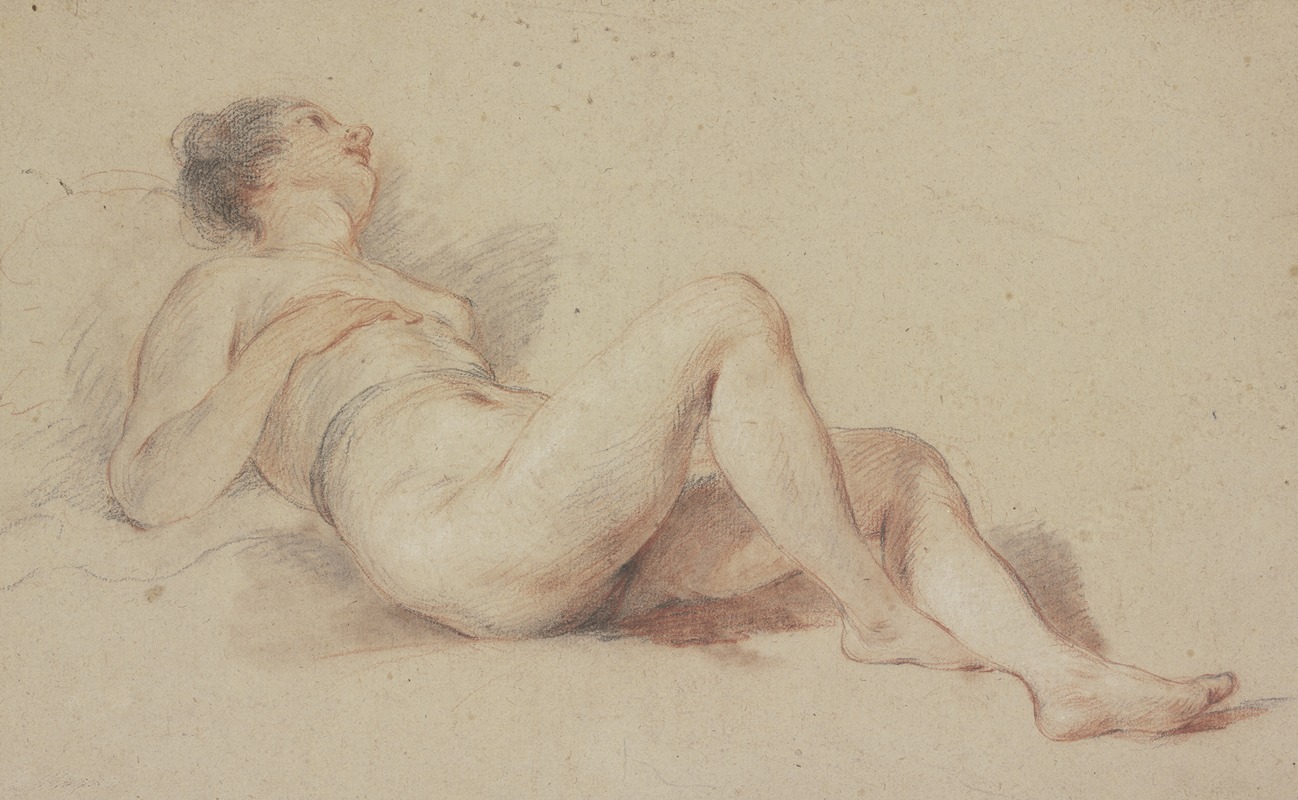 François Le Moyne - Reclining female nude