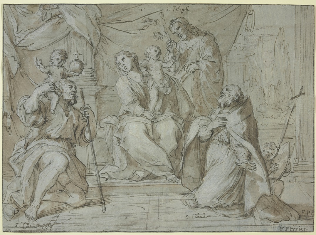François Perrier - Madonna mit den Heiligen Christophorus, Joseph und Claudius