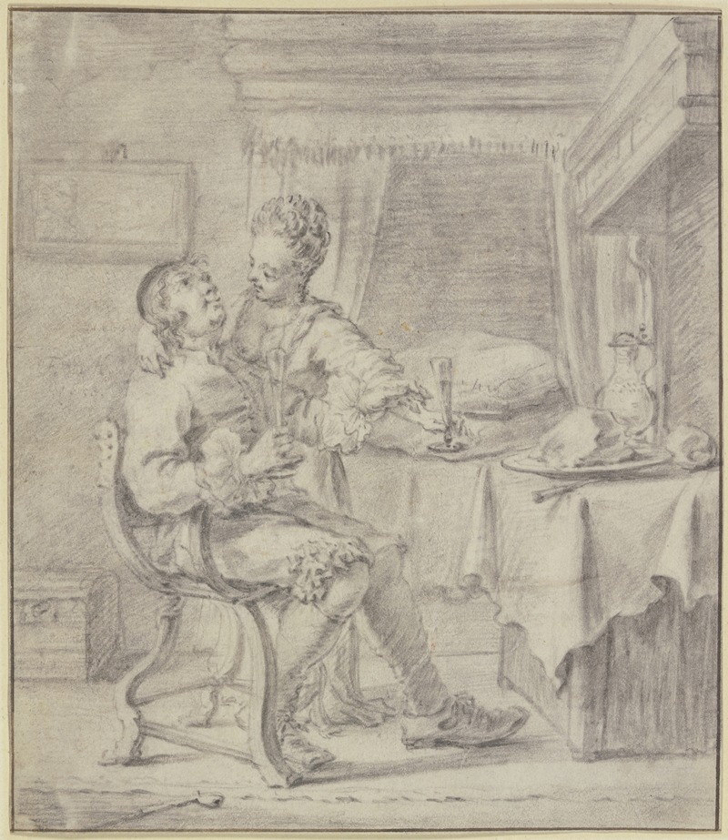 Frans van Mieris the Elder - Lovers at supper