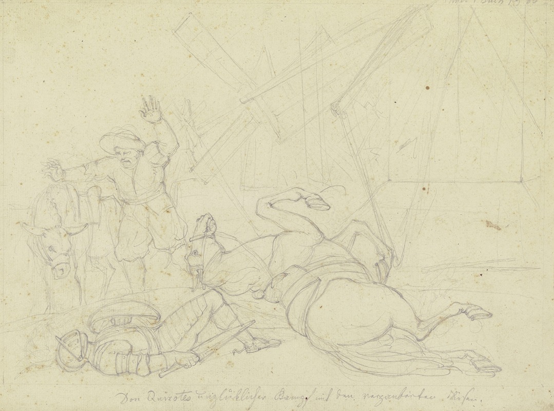 Franz Pforr - Don Quijotes unglücklicher Kampf mit den verzauberten Riesen, ca. 1808