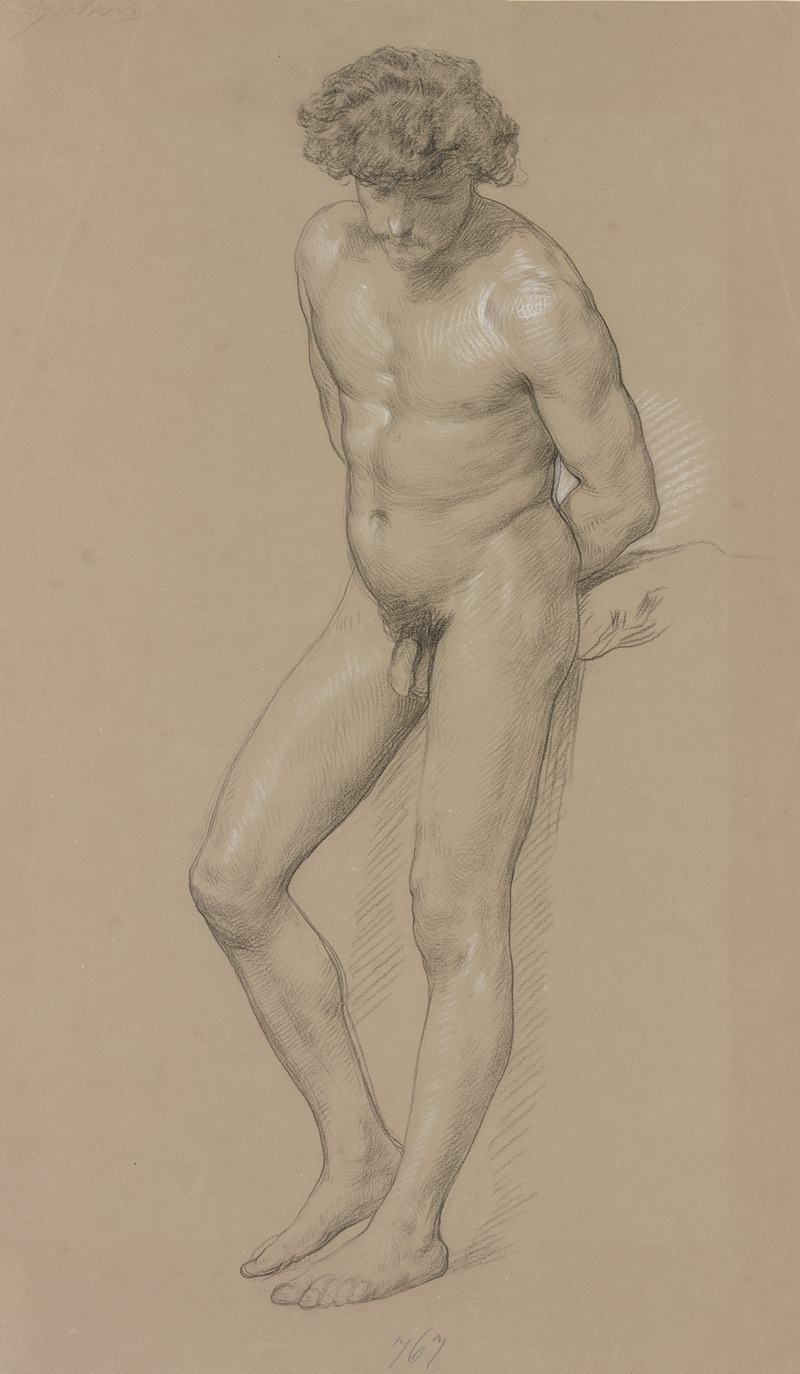 Frederic Leighton - Standing male nude.