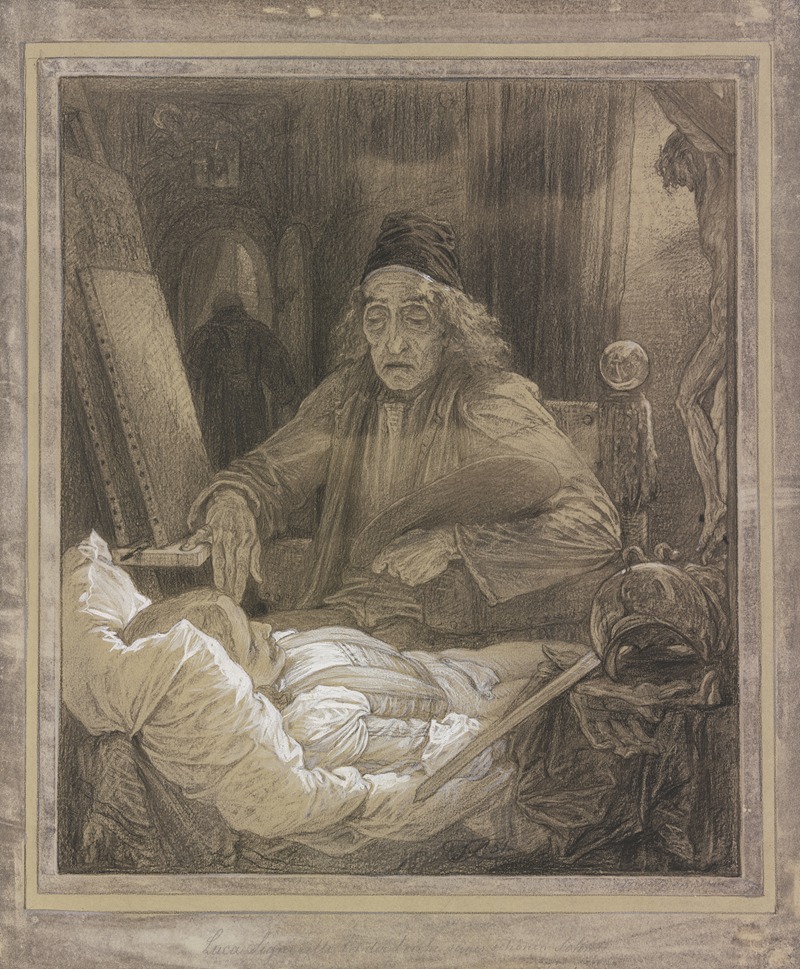 Frederic Leighton - Luca Signorelli Painting his Dead Son