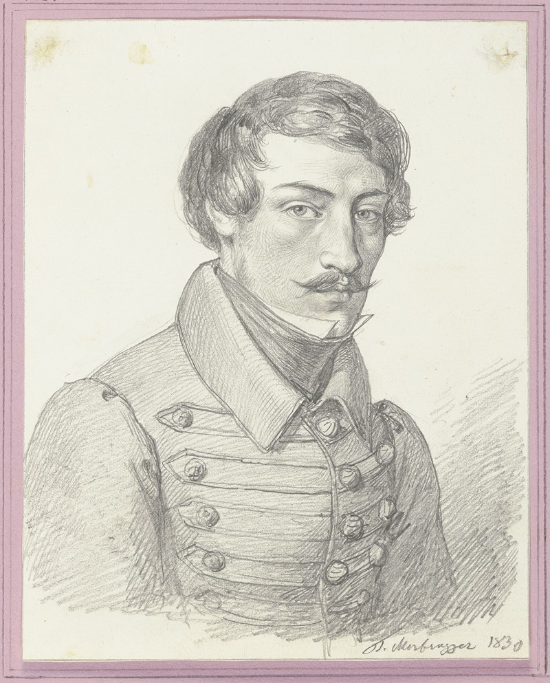 Friedrich Mosbrugger - Brustbild eines jungen Mannes