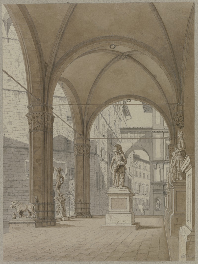 Friedrich Wilhelm Ludwig - Die Loggia dei Lanzi in Florenz