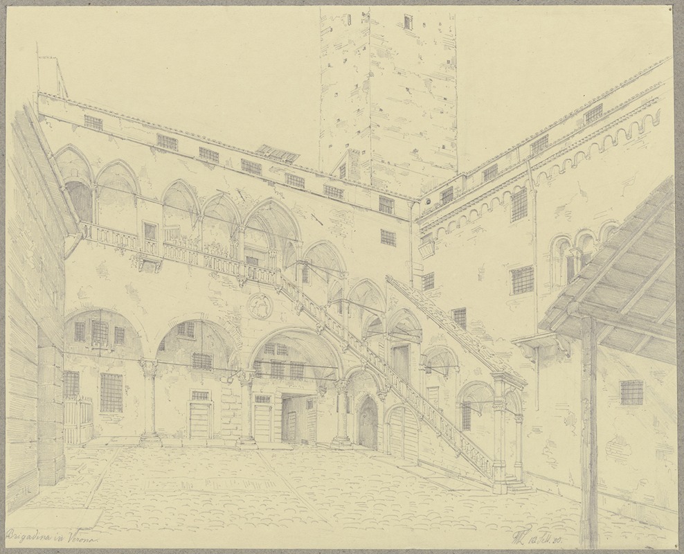 Friedrich Wilhelm Ludwig - Die Torre dei Lamberti in Verona