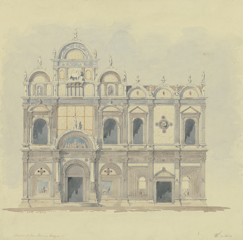 Friedrich Wilhelm Ludwig - Fassade der Scuola Grande di San Marco in Venedig