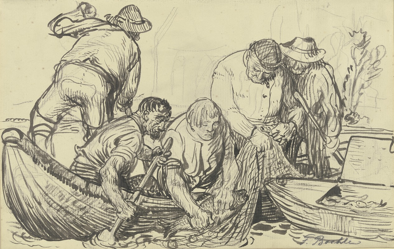 Fritz Boehle - Fishermen working