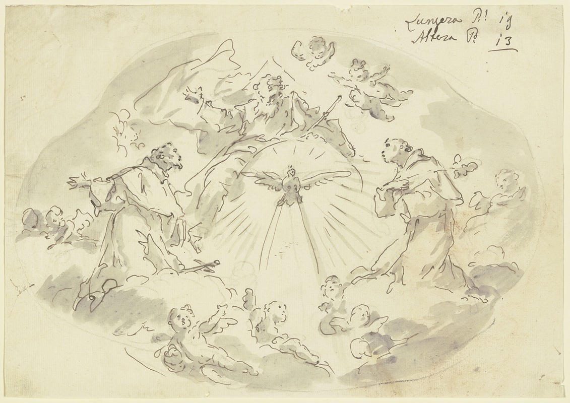Gaspare Diziani - Die Heiligen Franziskus und Antonius vor Gottvater