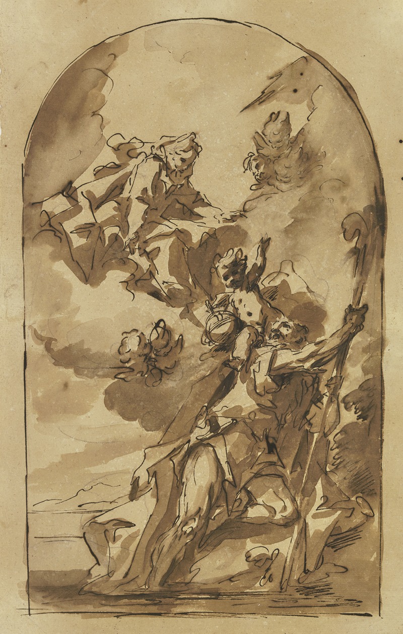 Gaspare Diziani - Maria erscheint dem Heiligen Christophorus