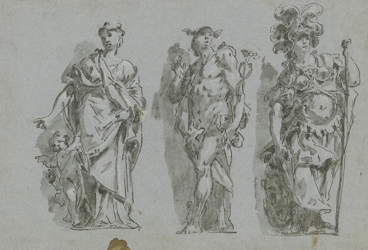 Gaspare Diziani - Venus, Merkur und Minerva (Scheinskulptur)