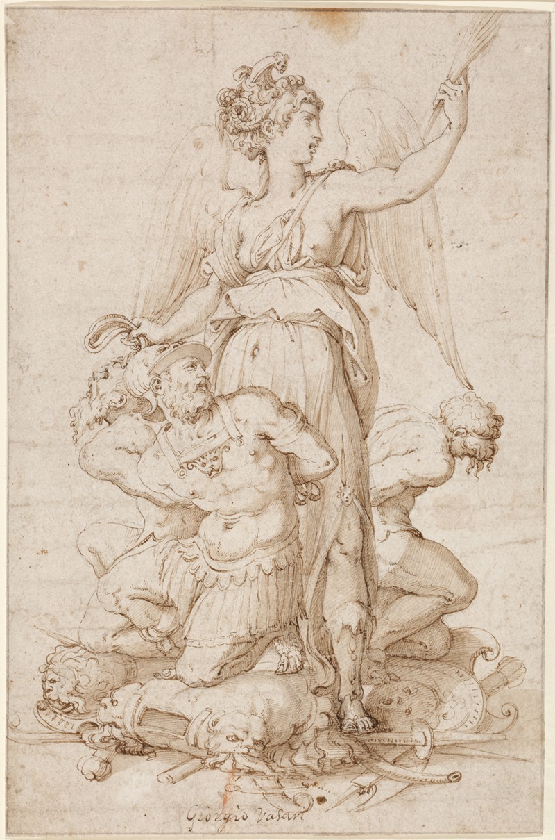 Giorgio Vasari - Victory with three Prisoners kneeling on Trophies