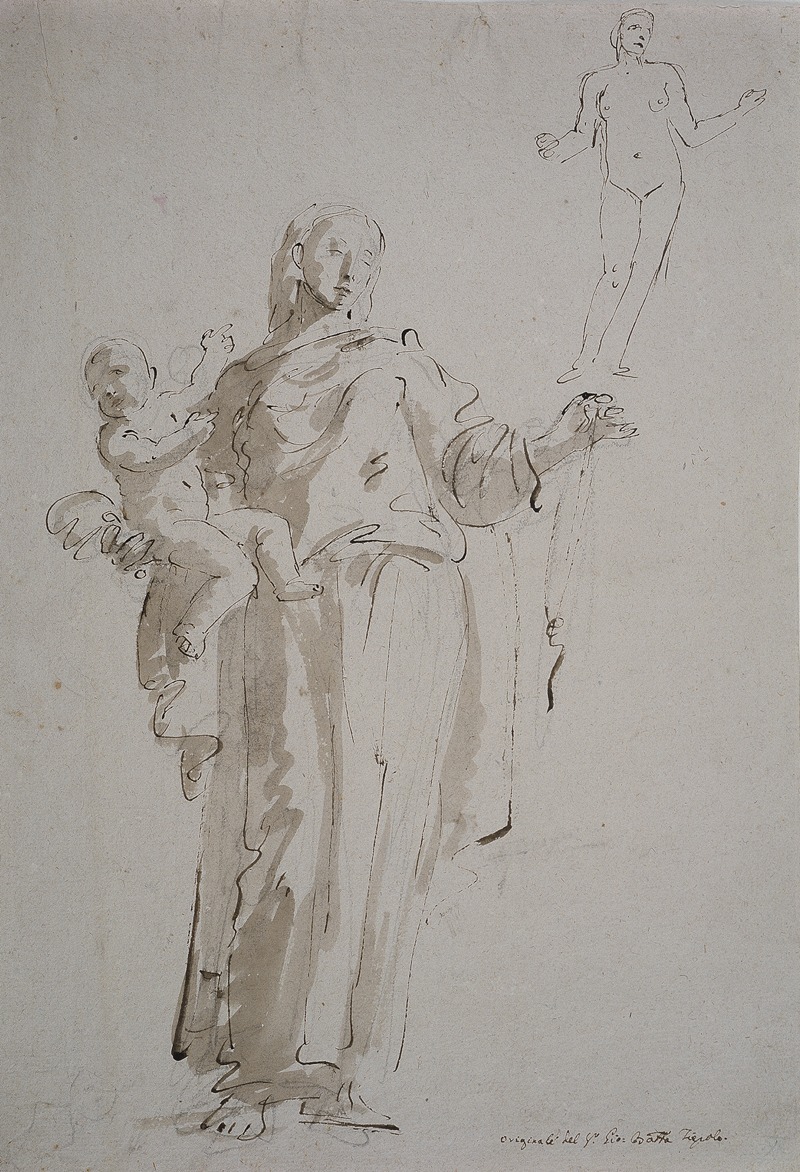 Giovanni Battista Tiepolo - Madonna mit dem Rosenkranz und weiblicher Akt