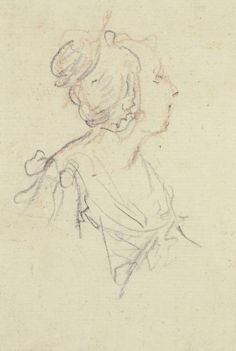 Gottlieb Welté - Brustbild eines jungen Mädchens im Profil nach rechts.