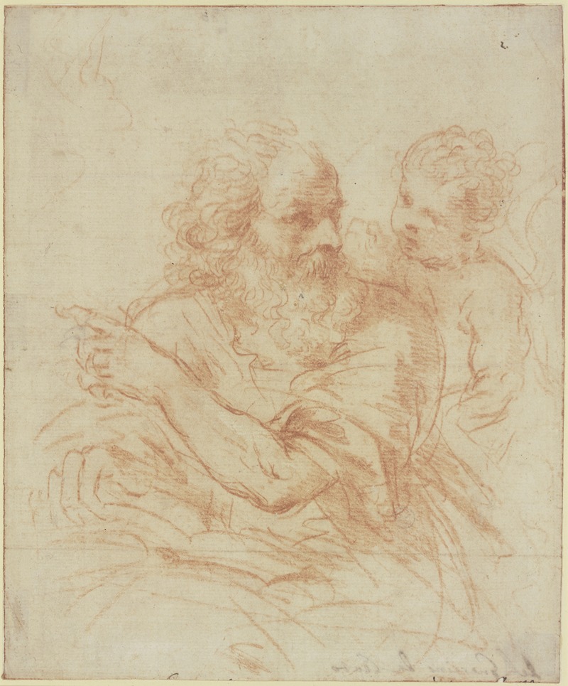 Guercino - Der Heilige Hieronymus mit einem Engel