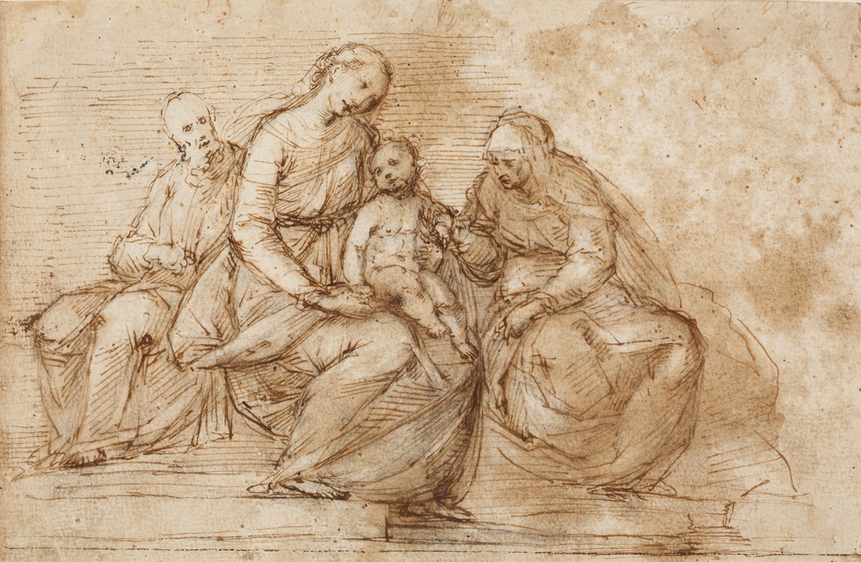 Guglielmo Caccia - Madonna mit Kind und den Heiligen Anna und Joseph