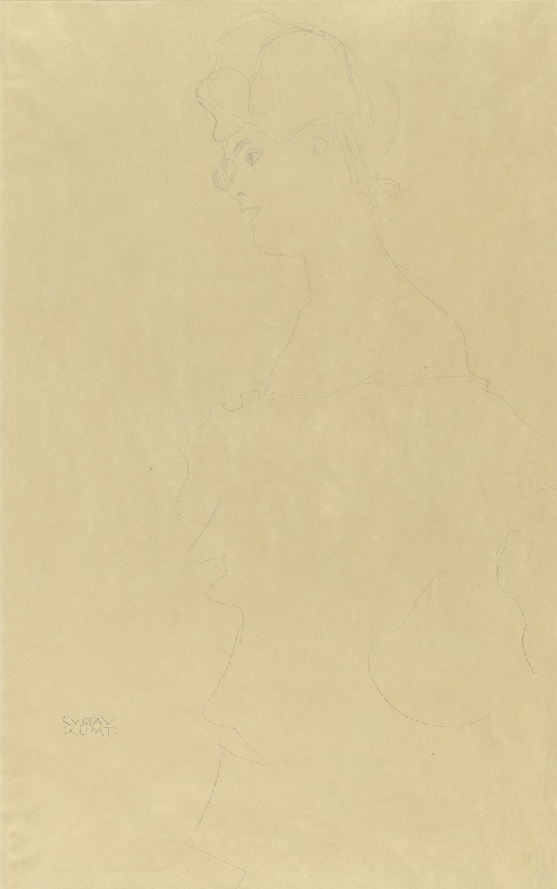 Gustav Klimt - Half-length figure of a girl facing left