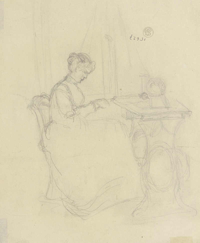 Gustav Schraegle - Women in front of a sewing machine