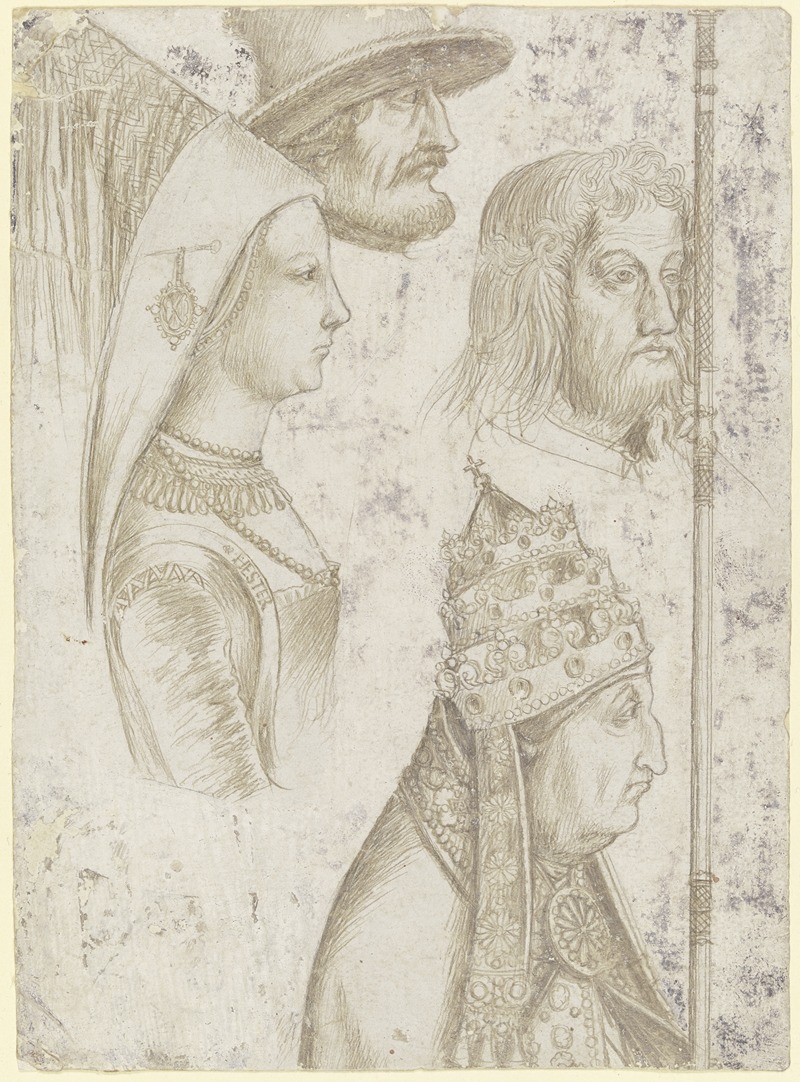 Hans Holbein The Elder - Four studies of heads