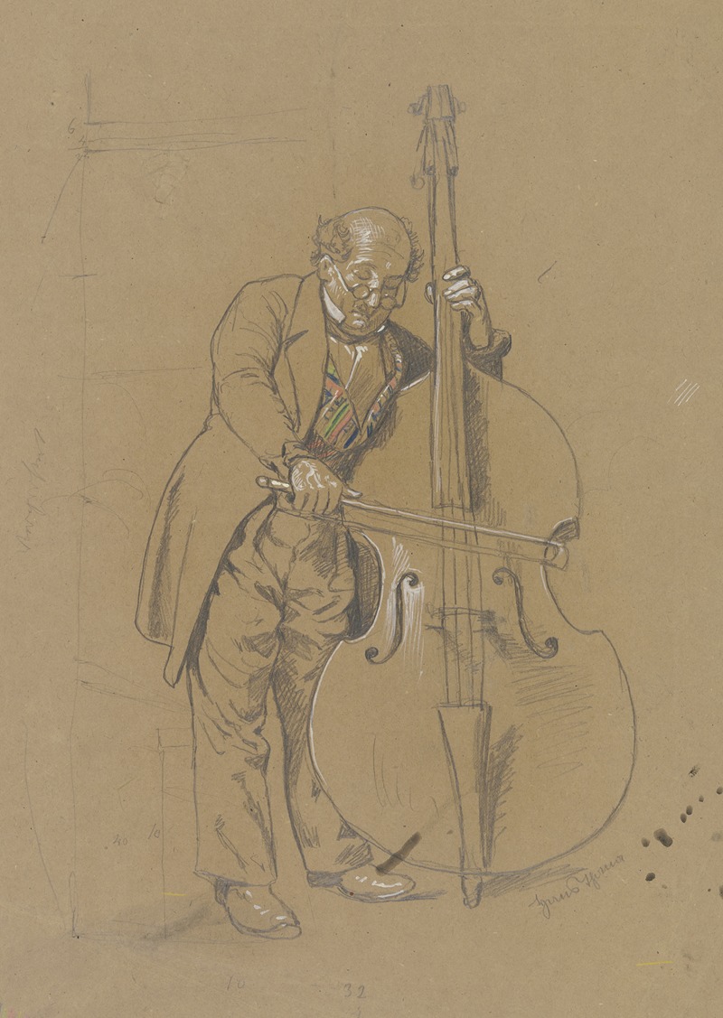 Hans Thoma - Double-bass player