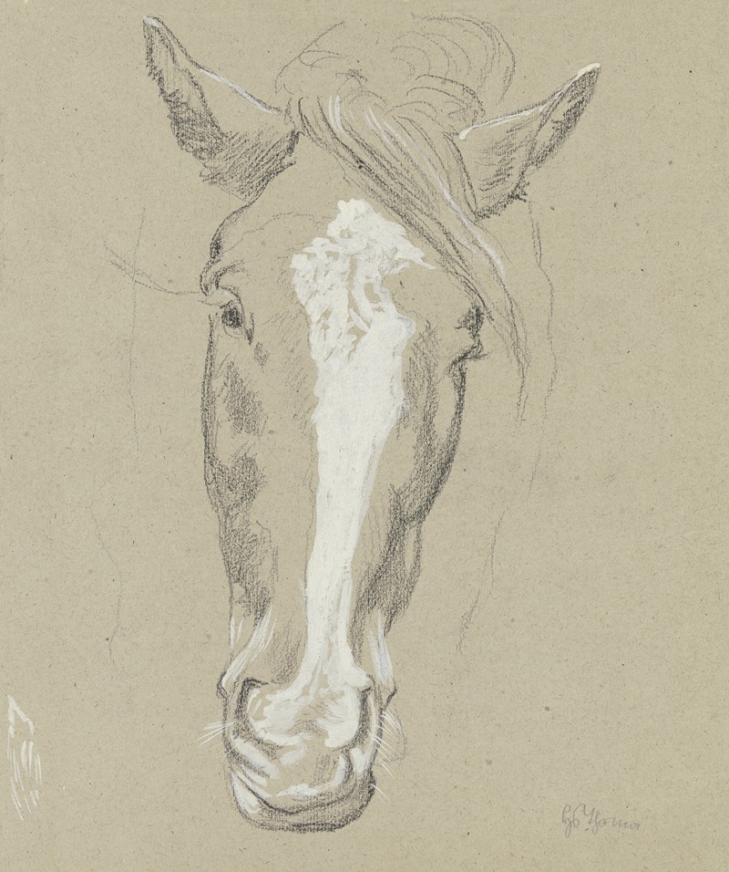Hans Thoma - Horse head