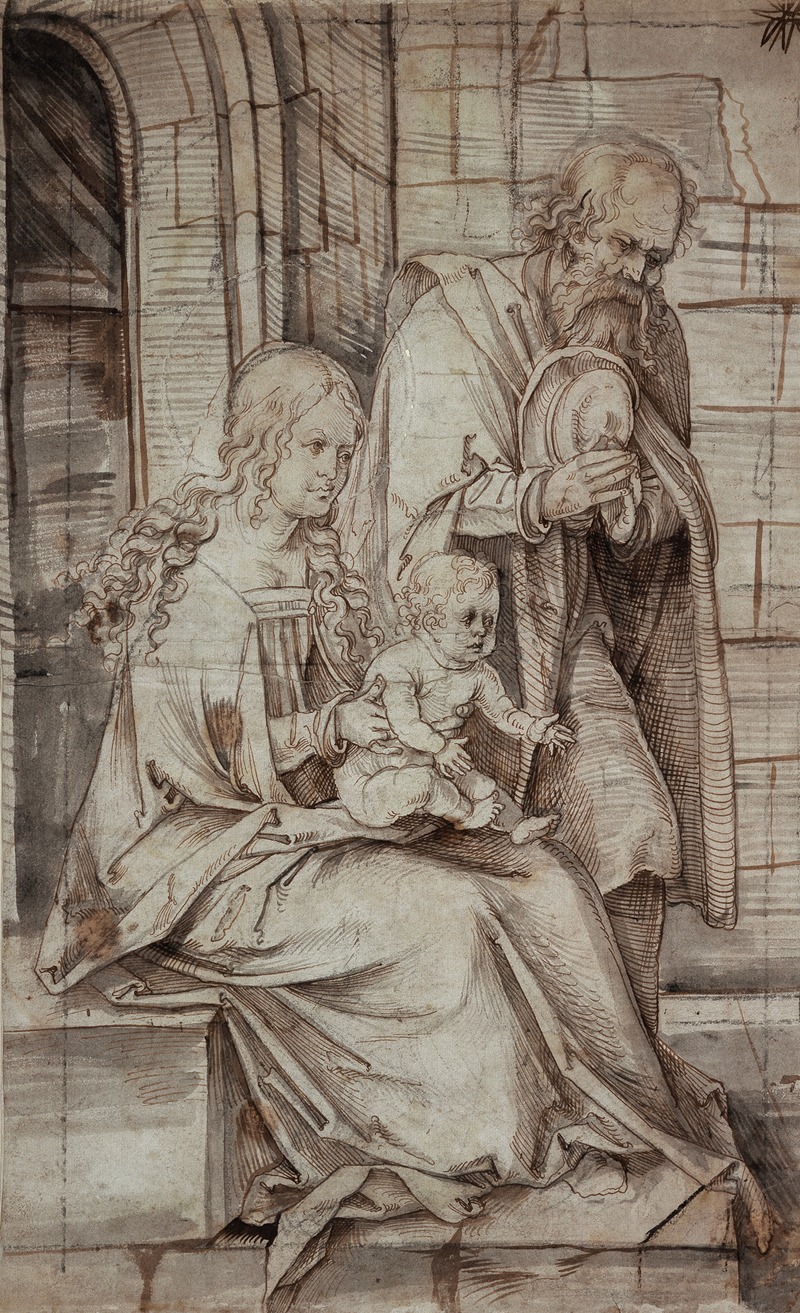 Hans von Kulmbach - Heilige Familie (linker Teil einer Anbetung der Könige)