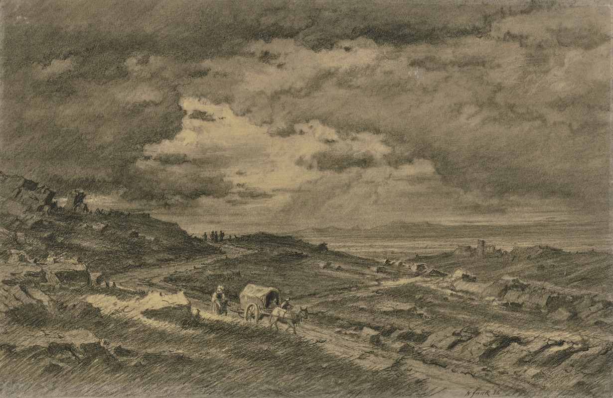 Heinrich Funk - Campagna-Landschaft bei heraufziehendem Unwetter