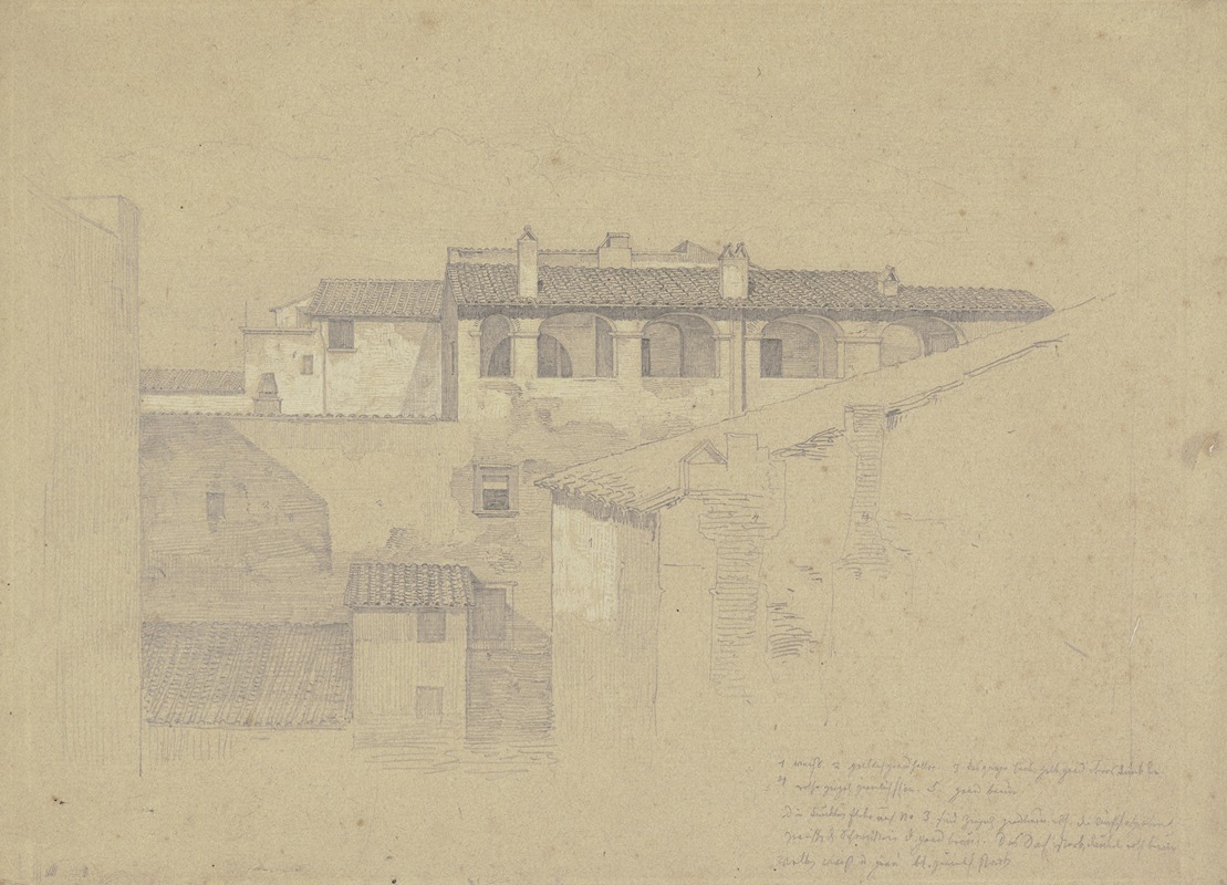 Heinrich Reinhold - Blick über die Dächer italienischer Häuser
