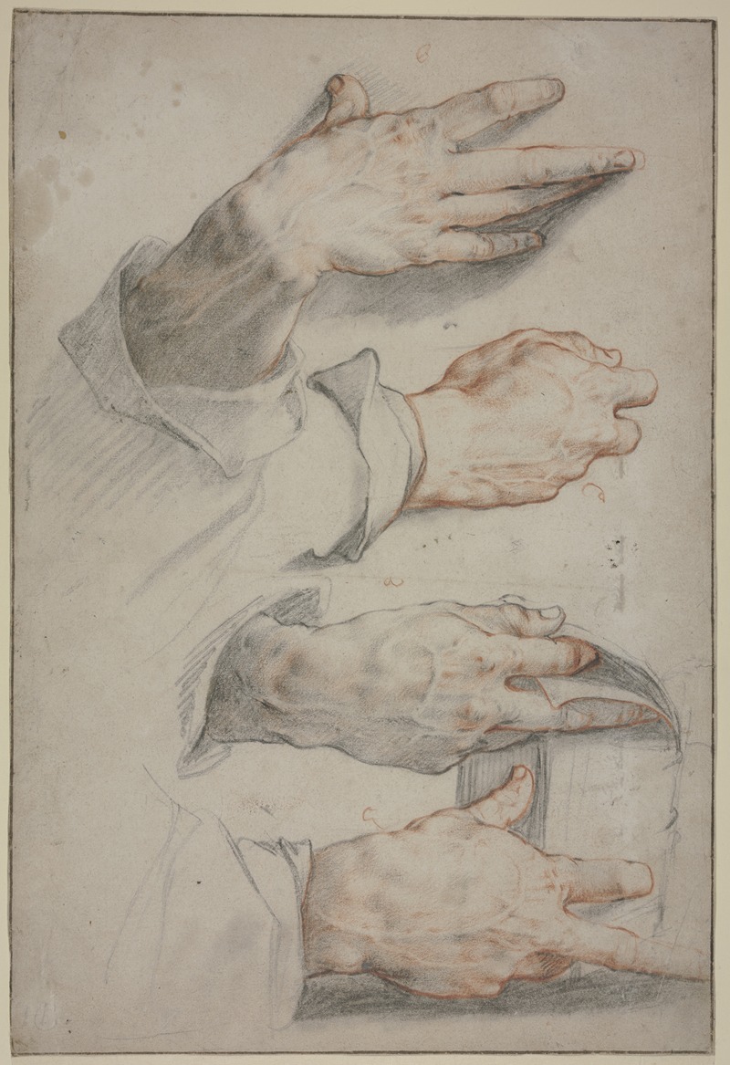 Hendrick Goltzius - Four studies of a right hand