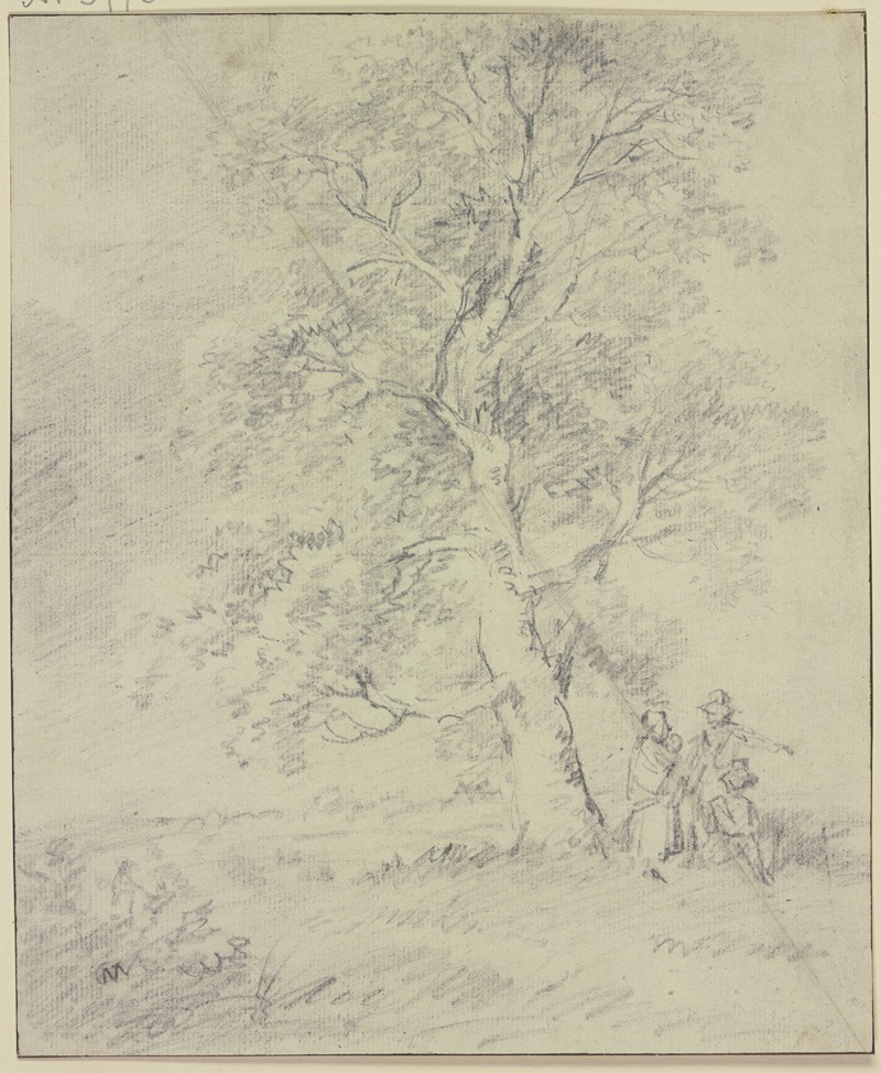 Hendrik Meyer - Unter einem Baum drei Figuren mit Kleinkind