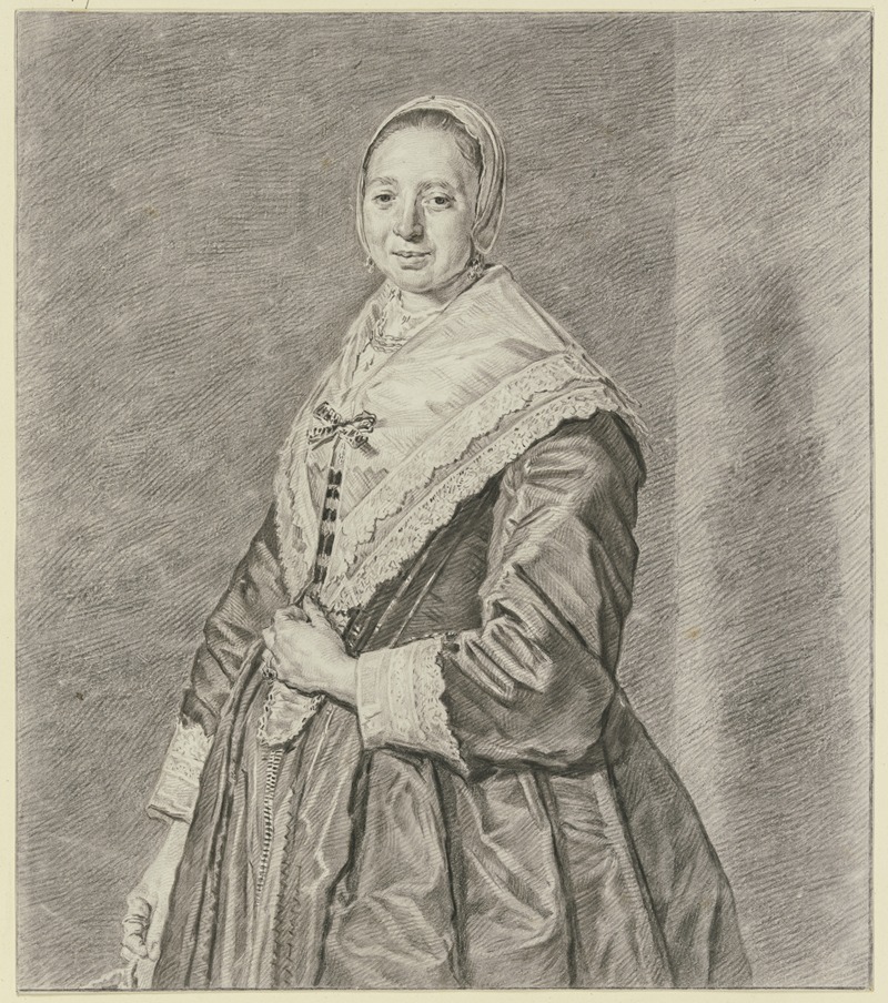 Hendrik Pothoven - Eine ältliche Dame nach links gewandt mit Häubchen und Spitzenhalstuch
