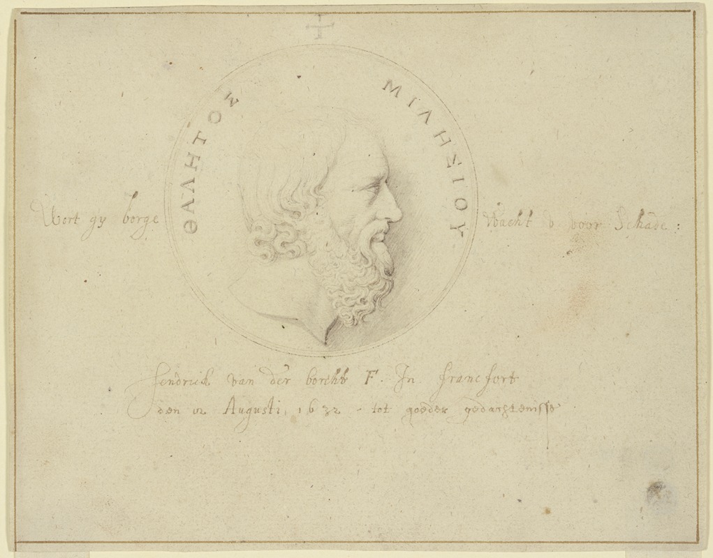 Hendrik van der Borcht II - Medaillon mit der Büste des Thales von Milet