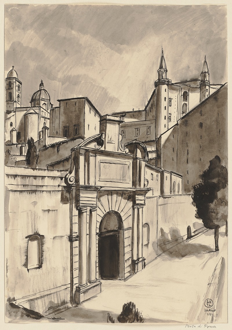 Hermann Lismann - Die Porta Valbona in Urbino