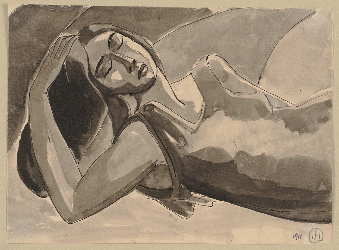 Hermann Lismann - Reclined woman