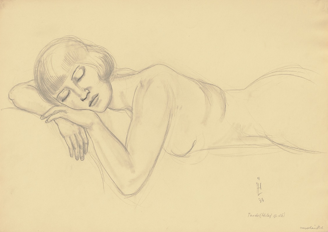 Hermann Lismann - Sleeping female nude