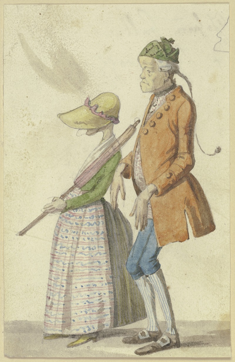 Hieronymus Hess - Caricatured farmer couple