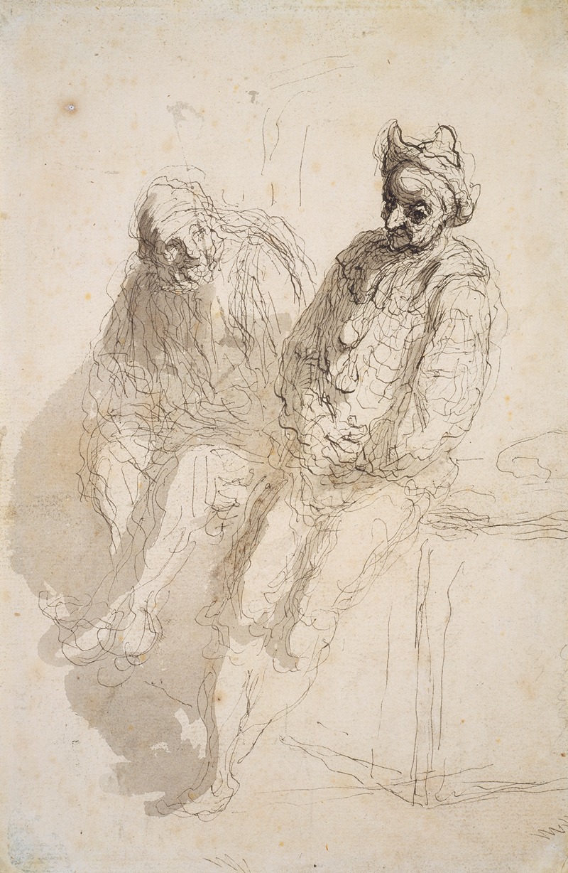 Honoré Daumier - Two Saltimbanques