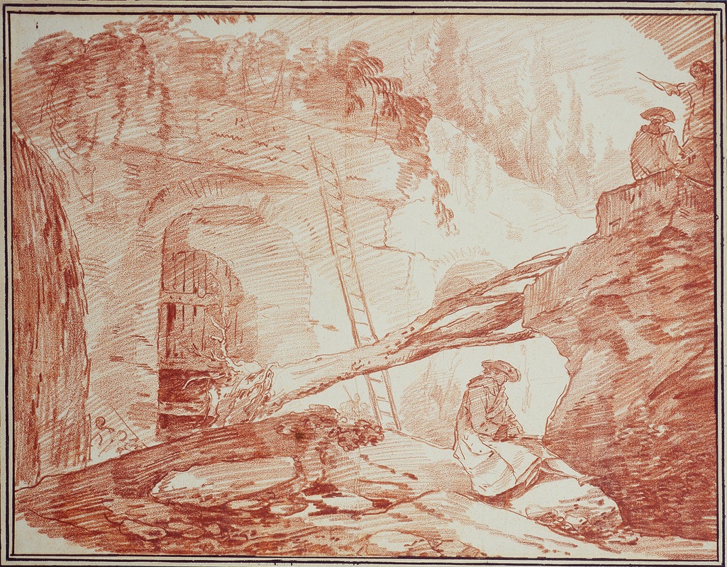 Hubert Robert - Draughtsman in the Ruins of the Palatine