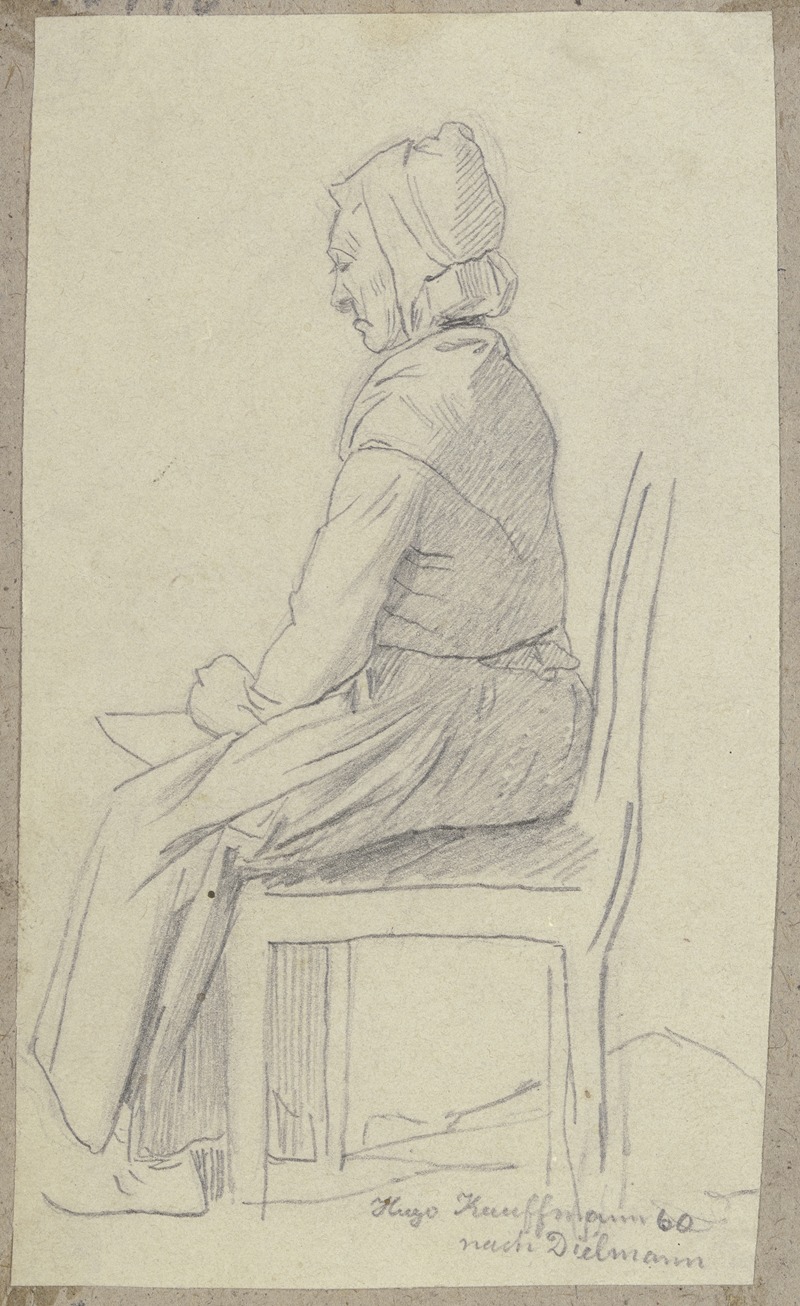Hugo Kauffmann - Sitting old woman