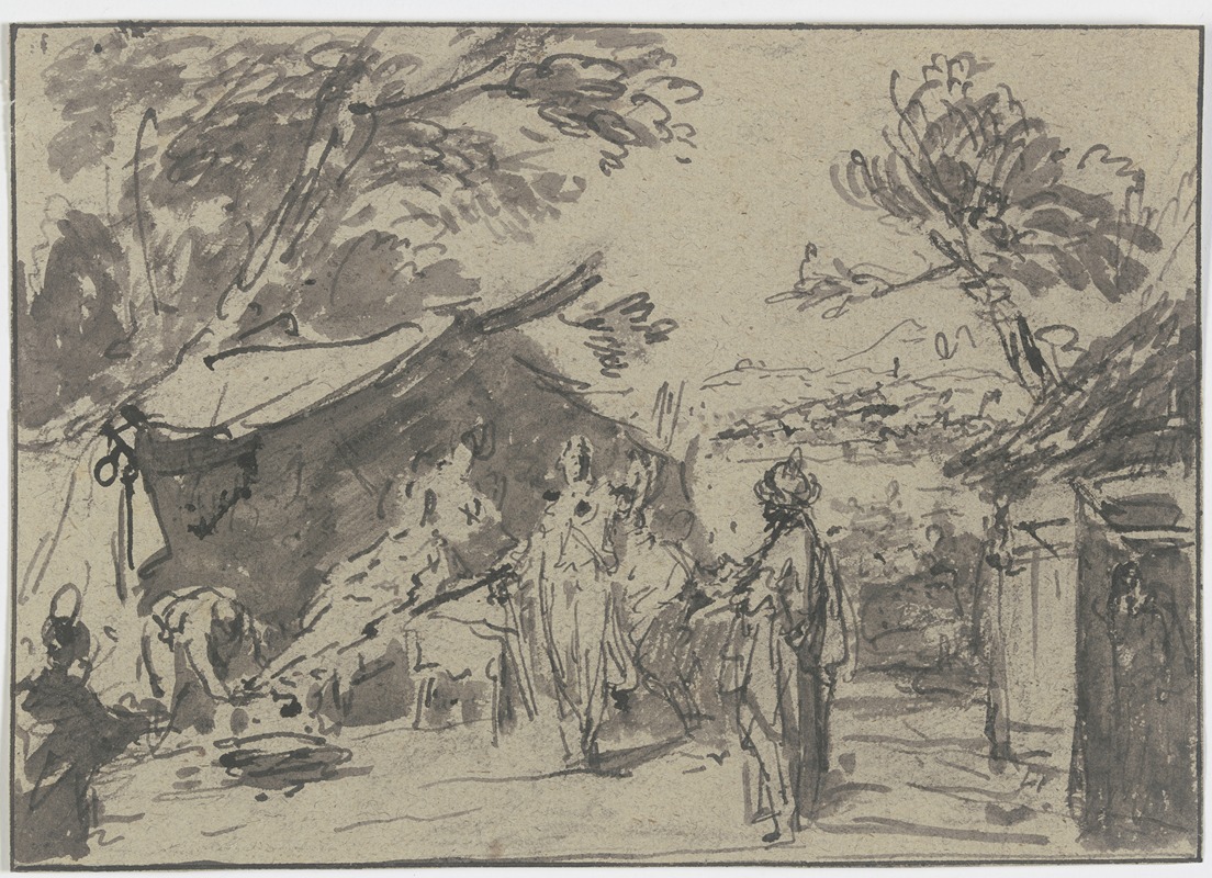 Jacob de Wit - Abraham bewirtet die drei Engel vor seinem Haus
