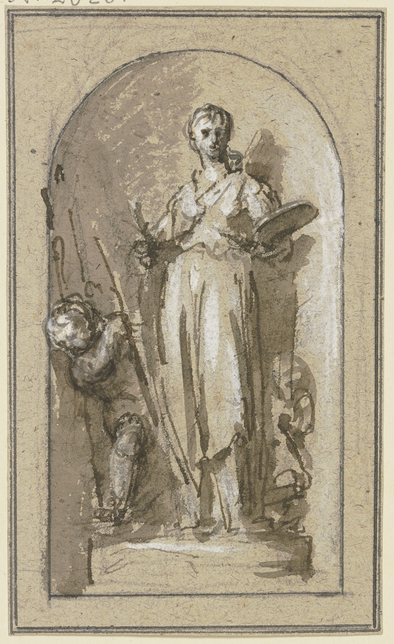 Jacob de Wit - Die Malerei mit zwei Genien in einer Nische