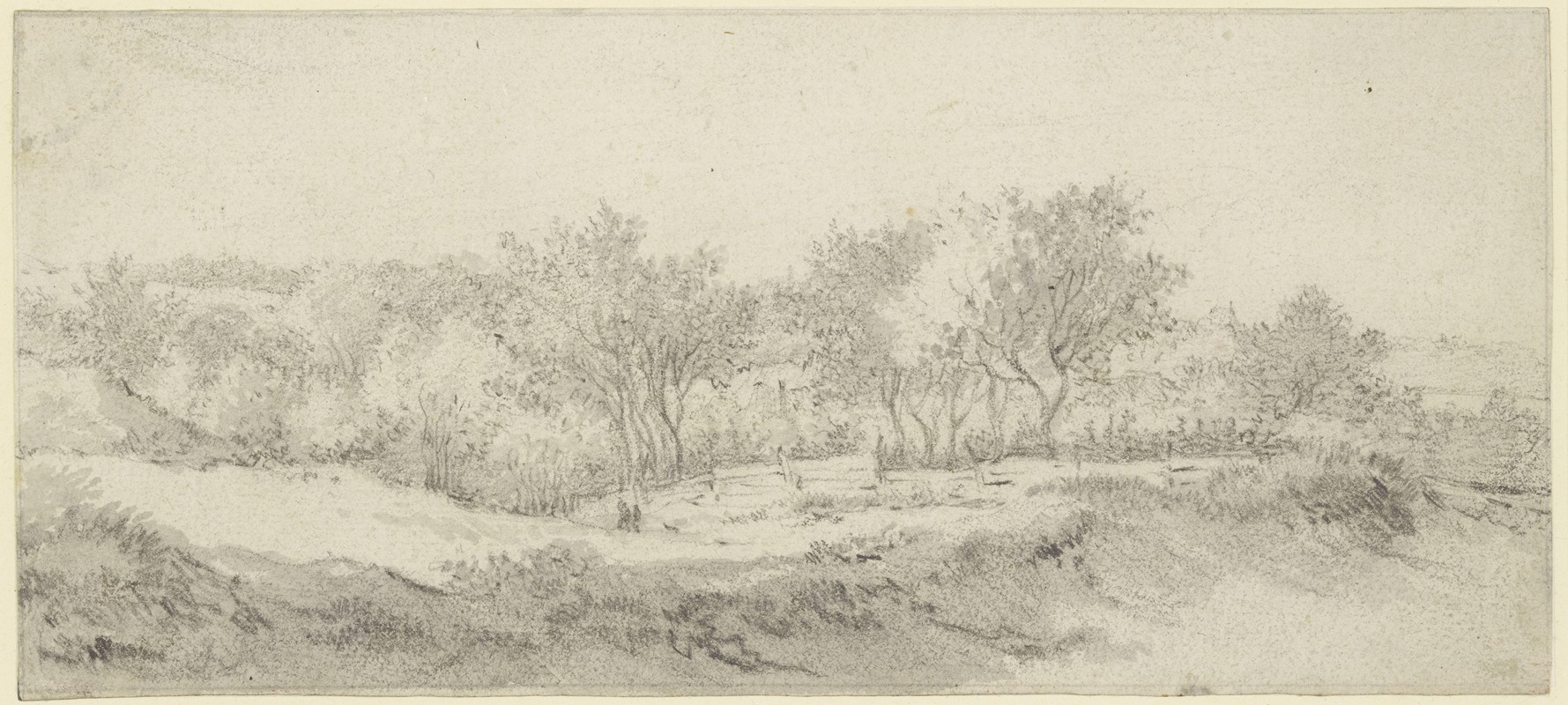 Jacob van Ruisdael - Small section of a tree with a fence