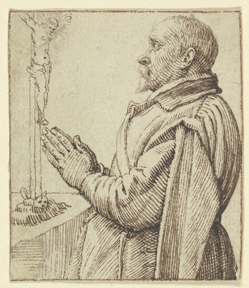 Jacob de Gheyn II - Betender Kavalier vor einem Kruzifix