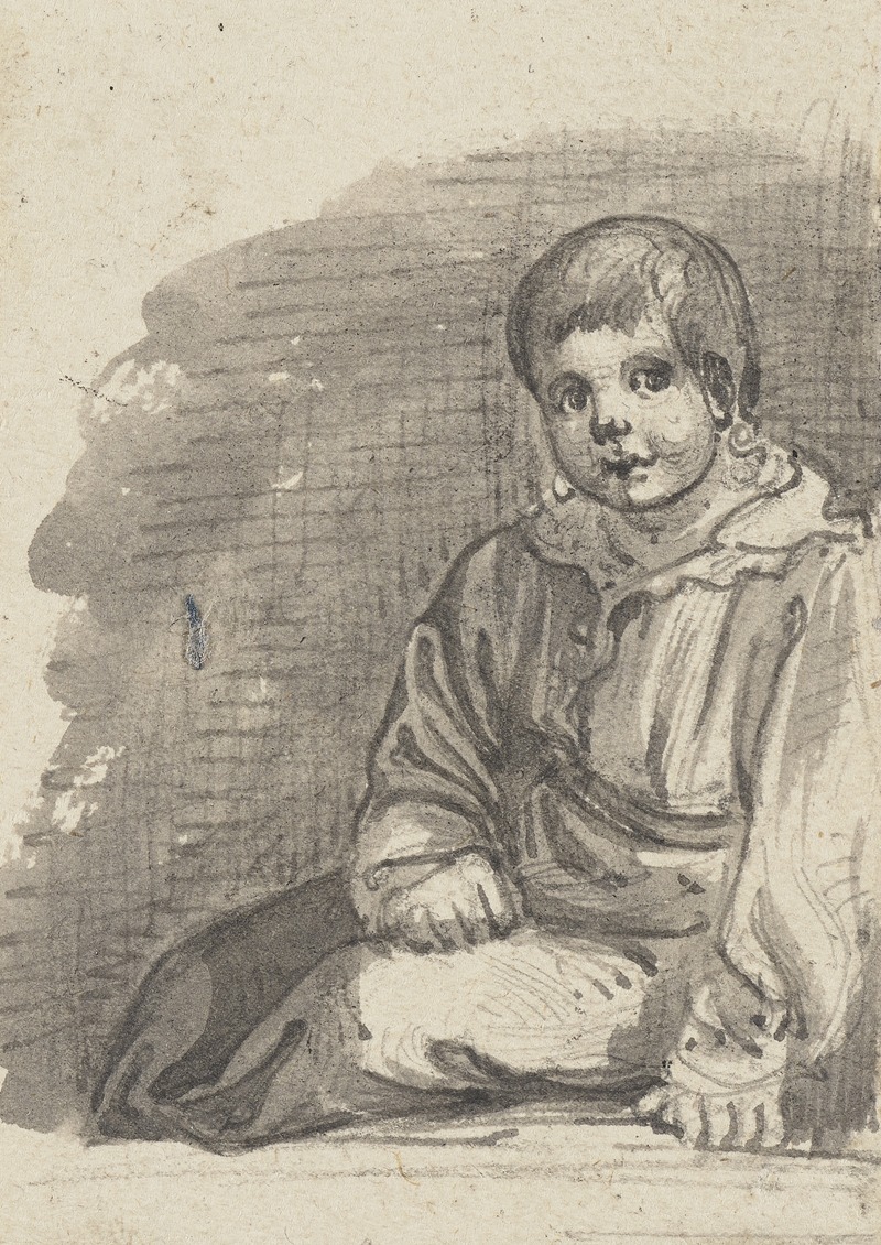 Jakob Fürchtegott Dielmann - A sitting boy