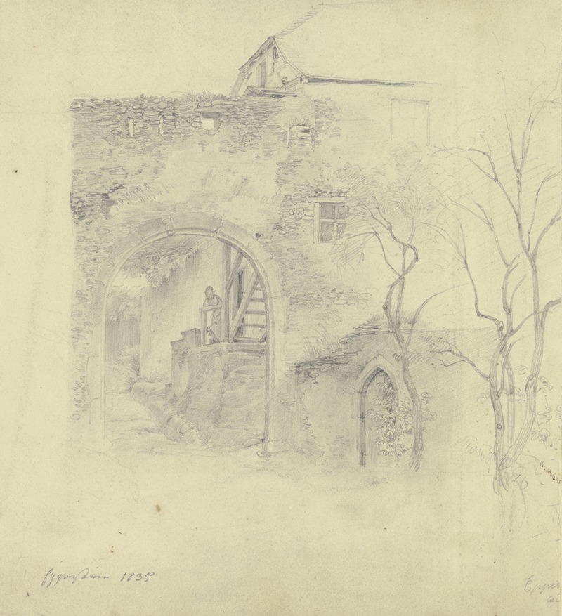 Jakob Fürchtegott Dielmann - Castle gate in Eppstein