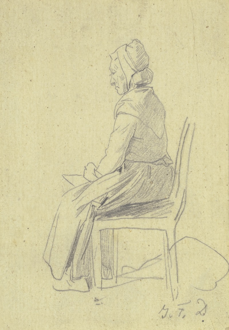 Jakob Fürchtegott Dielmann - Sitting old woman