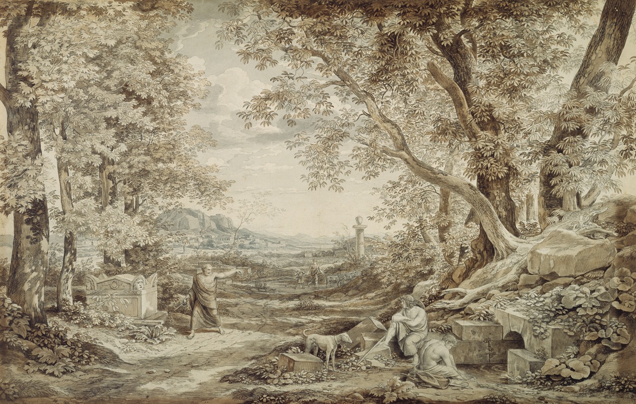 Johann Christian Reinhart - Landschaft mit antiken Denkmälern