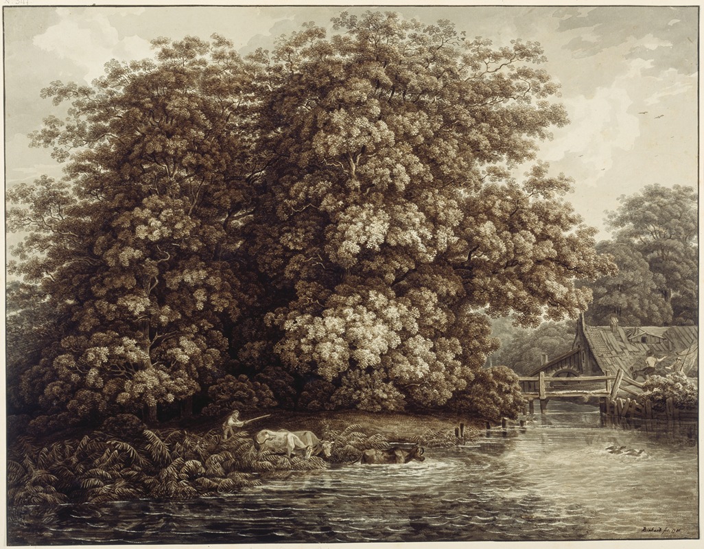 Johann Christian Reinhart - Die Mühle bei den großen Eichen