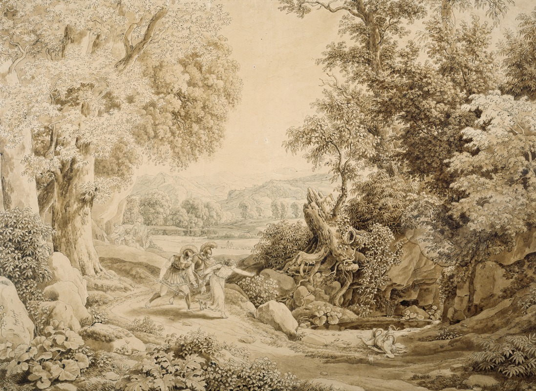 Johann Christian Reinhart - Heroische Landschaft mit dem Tod des Opheltes beim Zuge der Sieben gegen Theben