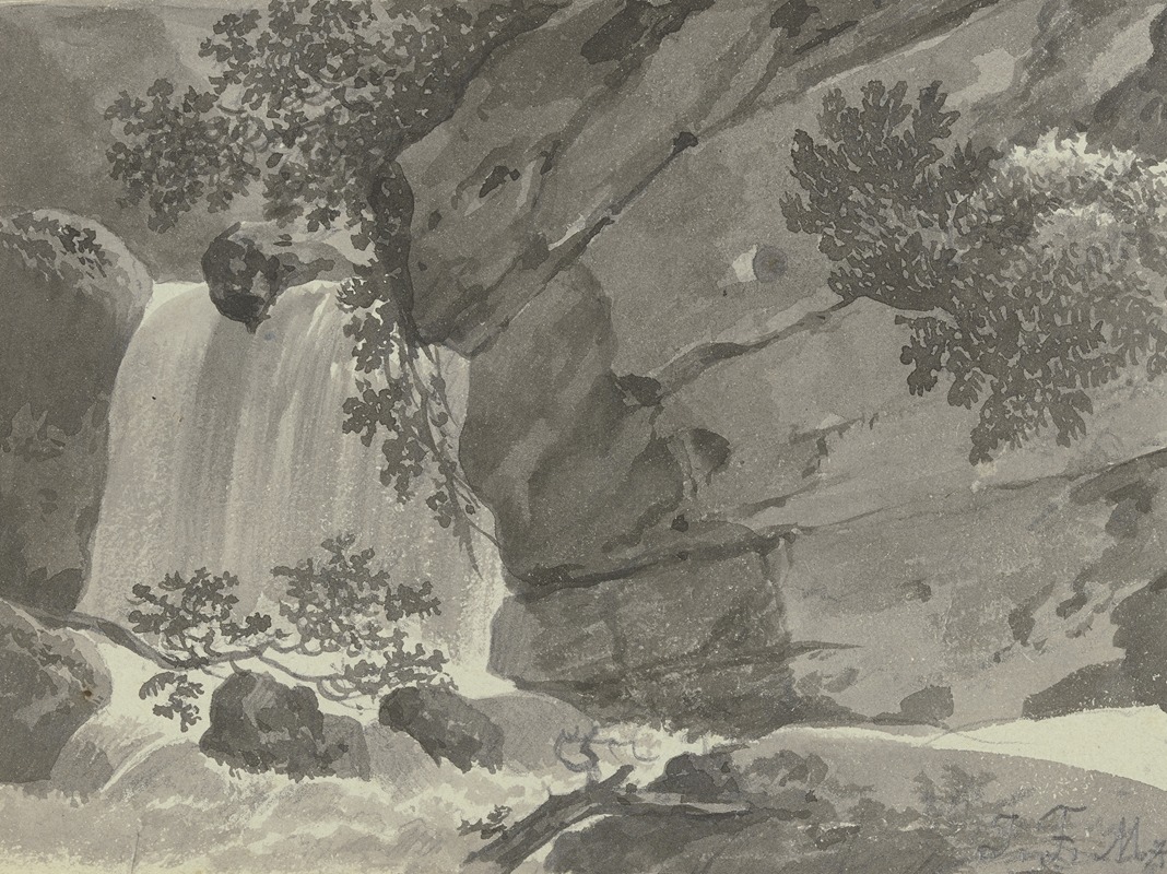 Johann Friedrich Morgenstern - Felsschlucht mit Wasserfall